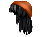 Orange Beanie with Black Hair - Roblox