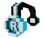 Blue 8-Bit Headphones - Roblox