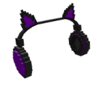8-Bit Purple Cat Ears Headphones - Roblox